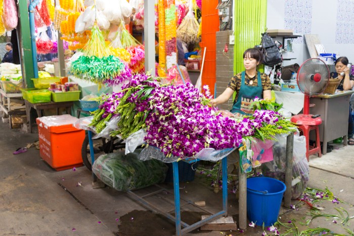 marché aux fleurs Bangkok Thaïlande