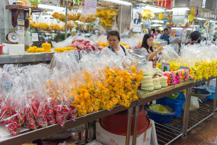 marché aux fleurs Bangkok Thaïlande