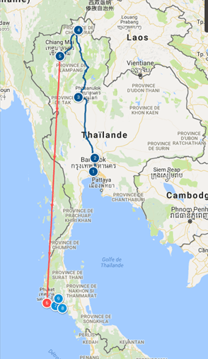 Itinéraire global Thaïlande