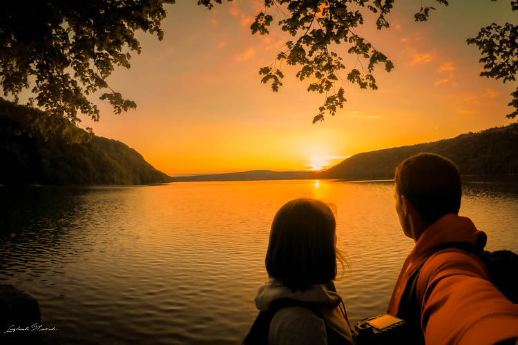 coucher de soleil lac chalain