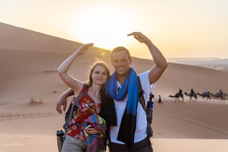 selfie désert maroc