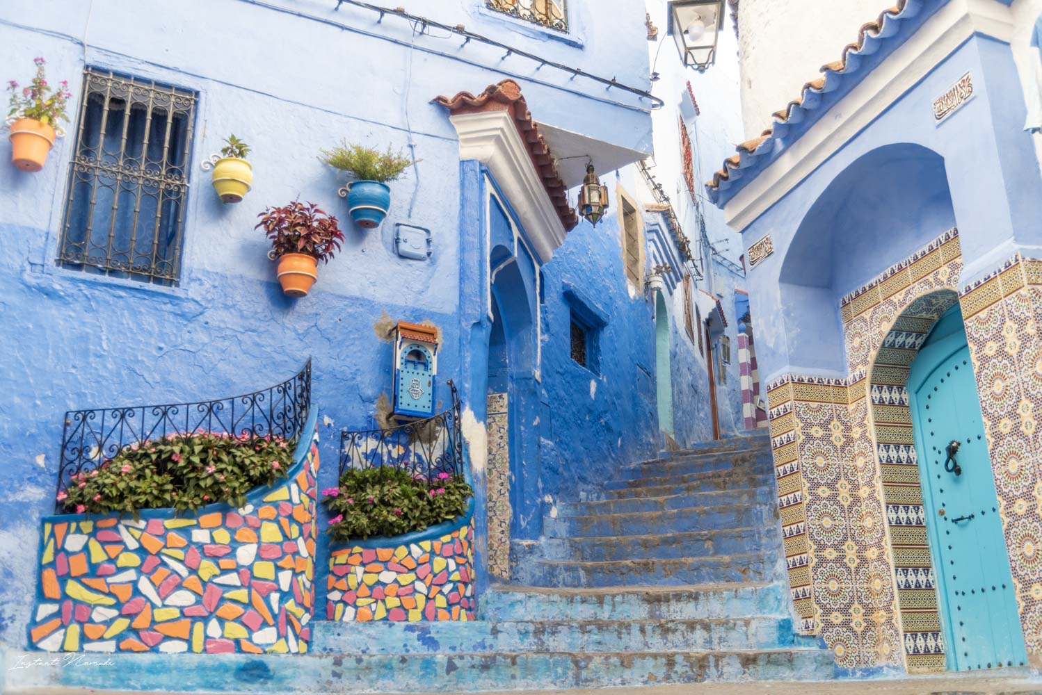 escalier bleu chefchaouen