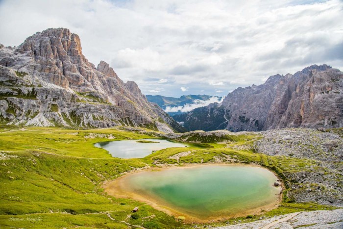 lac montagne tre cime dolomites