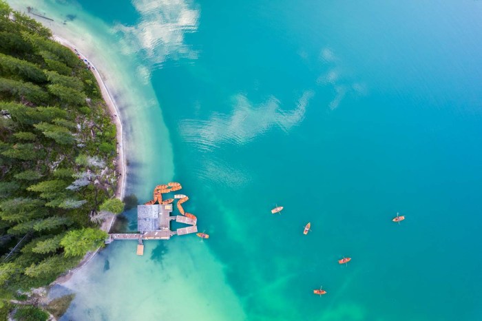 vue aerienne lac de braies