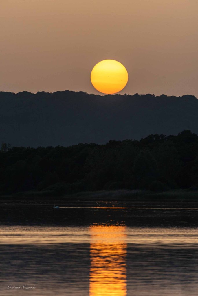 coucher soleil lac madine