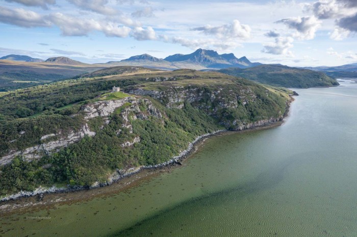 vue drone chateau varrich ecosse