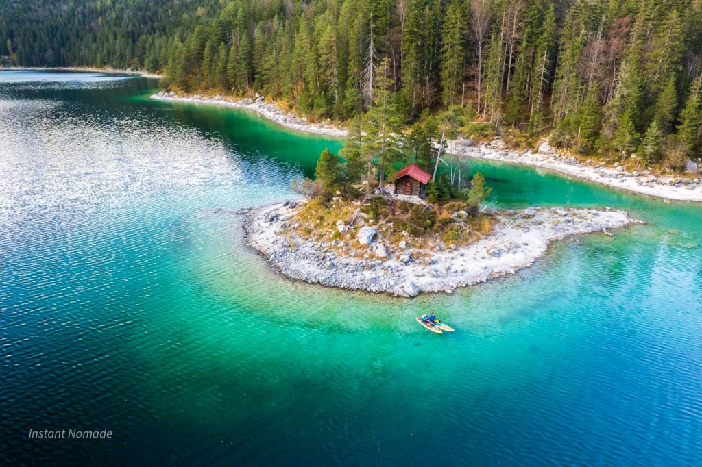 vue drone lac eibsee baviere