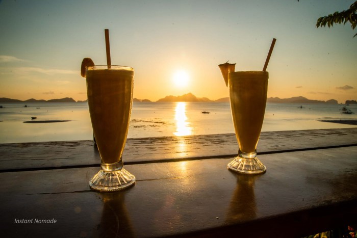coucher de soleil sunset bar el nido