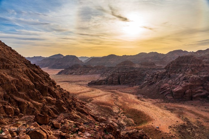 coucher soleil wadi rum jordanie
