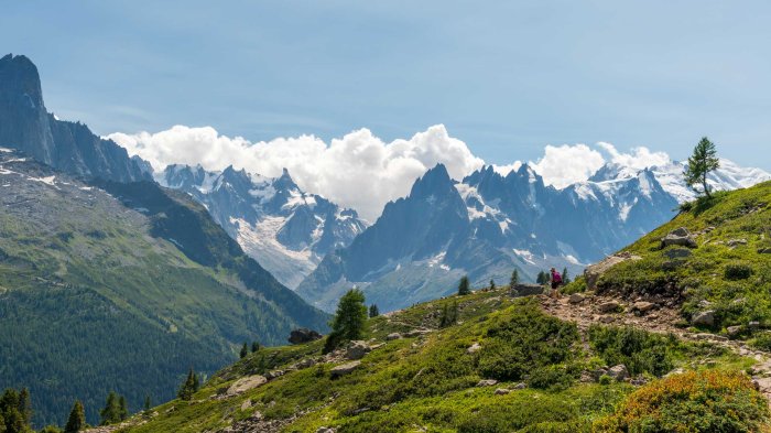 Chemin de randonnée en direction du refuge du lac blanc
