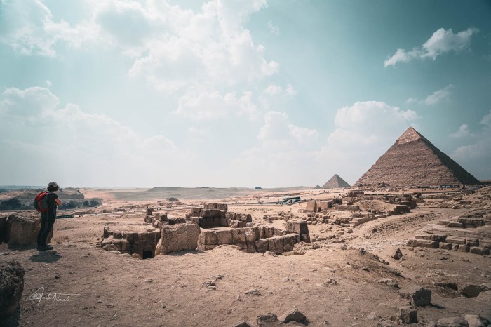 vue sur les pyramides de gizeh